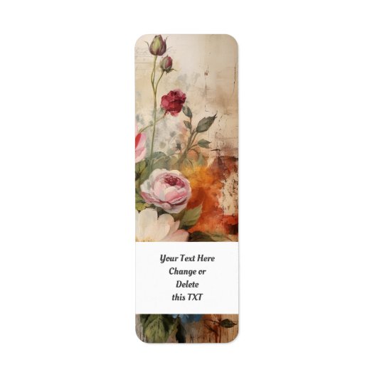 Flower Garden 404c Rozen knoppen Etiket (Voorkant)