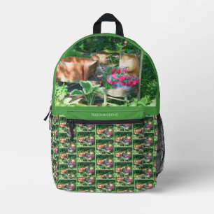 Flower Garden Antieke stoel gepersonaliseerd Bedrukte Rugzak