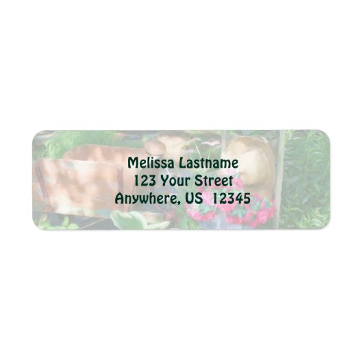 Flower Garden Arrangement Painting Address Etiket (Voorkant)