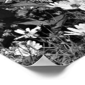 Flower Garden Bird House zwart-wit Poster (Hoek)