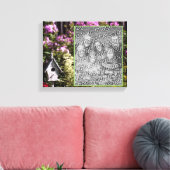 Flower Garden Birdhouse Art Creëer Uw eigen foto Canvas Afdruk (Insitu (Woonkamer))