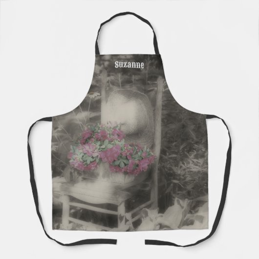  Flower Garden Chair gepersonaliseerd Schort (Voorkant)