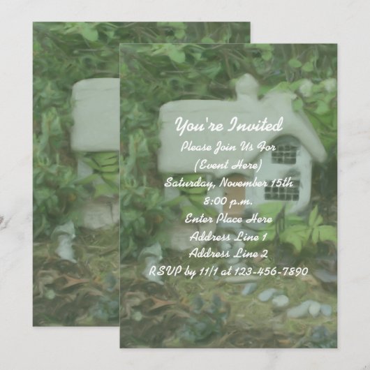 Flower Garden Cottage Painting Party Kaart (Voorkant / Achterkant)