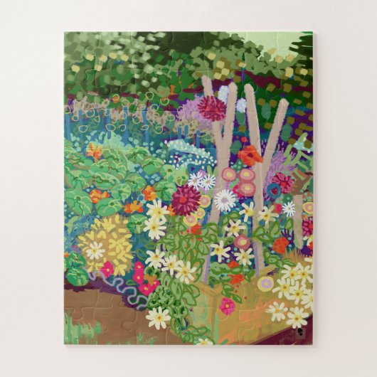 Flower Garden digital art print Legpuzzel (Verticaal)