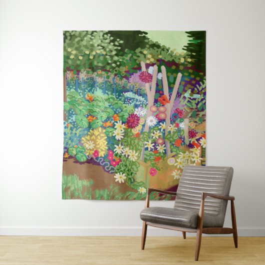 Flower Garden digital art print Wandkleed (In situ)