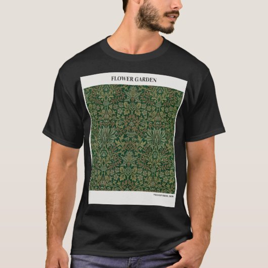 FLOWER GARDEN door William Morris, Abstracte vinta T-shirt (Voorkant)