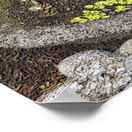 Flower Garden Fairy Houtskool Fotoschilderij Poster (Hoek)