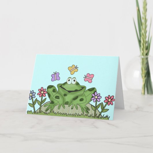 Flower Garden Frog T-shirts en geschenken Kaart (Voorkant)