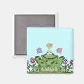 Flower Garden Frog T-shirts en geschenken Magneet (Voorkant / Achterkant)