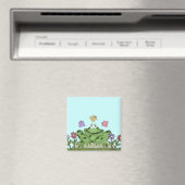 Flower Garden Frog T-shirts en geschenken Magneet (Insitu (Vaatwasser))