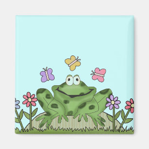 Flower Garden Frog T-shirts en geschenken Magneet