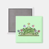 Flower Garden Frog T-shirts en geschenken Magneet (Voorkant / Achterkant)