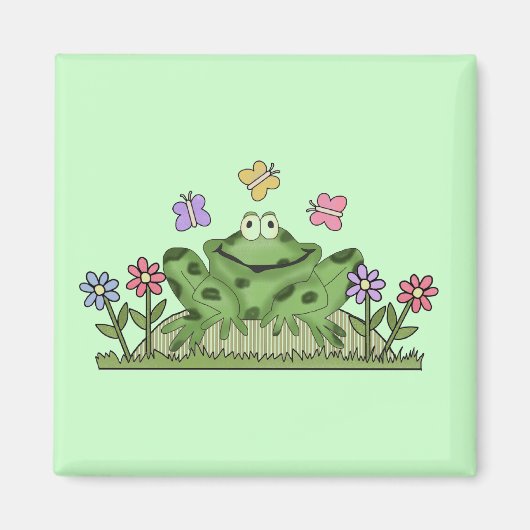 Flower Garden Frog T-shirts en geschenken Magneet (Voorkant)