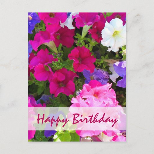 Flower Garden Happy Birthday Briefkaart (Voorkant)