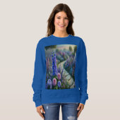 Flower Garden Path Blauw Sweatshirt (Voorkant volledig)
