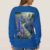 Flower Garden Path Blauw Sweatshirt (Achterkant)