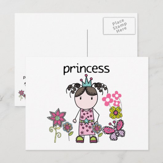 Flower Garden Princess Briefkaart (Voorkant / Achterkant)