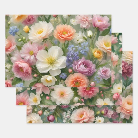 Flower Garden Print Inpakpapier Vel (Set)
