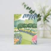 Flower Garden Stroll | Floral Natuur Waterverf Briefkaart (Staand voorkant)