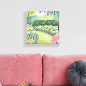 Flower Garden Stroll | Floral Natuur Waterverf Canvas Afdruk (Insitu (Woonkamer))