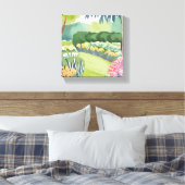 Flower Garden Stroll | Floral Natuur Waterverf Canvas Afdruk (Insitu (Slaapkamer))