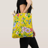 Flower garden watercolor illustration patternpatte tote bag (Dichtbij)