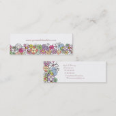 Flower Garden White Skinny Business Profile Card Mini Visitekaartje (Voorkant / Achterkant)