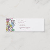 Flower Garden White Skinny Business Profile Card Mini Visitekaartje (Achterkant)