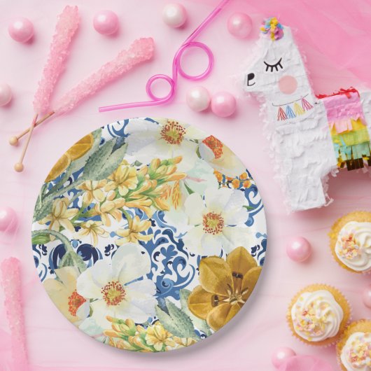 Flower Garden wilde bloemen Spring Vrijgezellenfee Papieren Bordje (Feest)