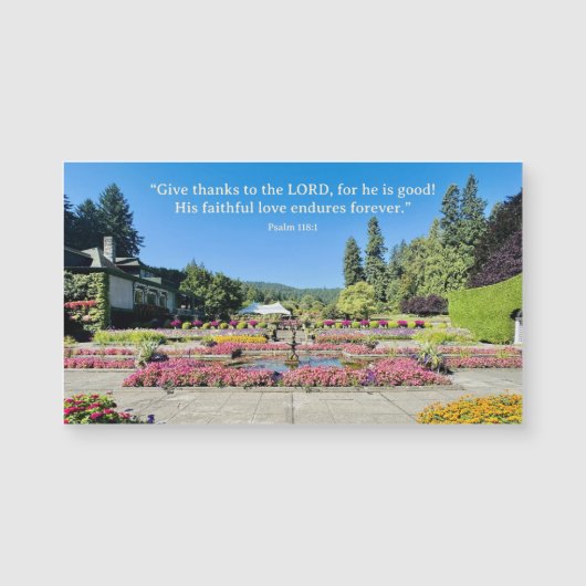 Flower Gardens Give Thanks Inspiring Quote Magnet (Voorkant)