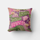 Flower Gardens Roze Paarse Sierkussen (Voorkant)