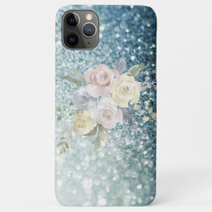 *~* Flower Gekocht BLAUWGROEN Floral Ombre Glitter Case-Mate iPhone Case