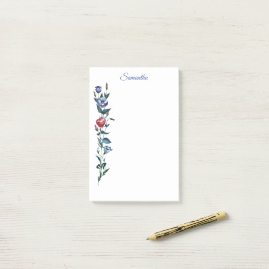 Flower gepersonaliseerde bericht notities post-it® notes (Op bureau)