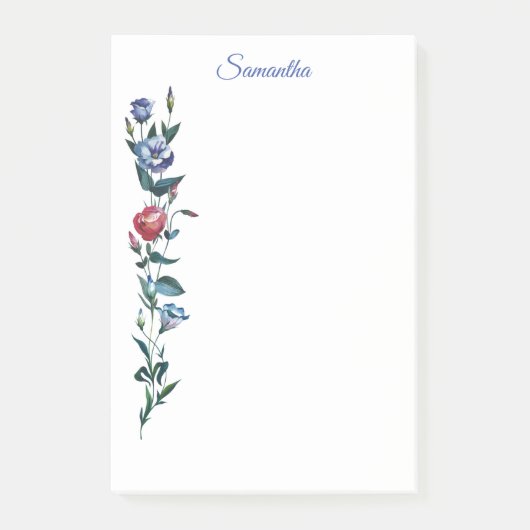 Flower gepersonaliseerde bericht notities post-it® notes (Voorkant)