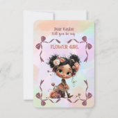 Flower Girl Invitation Floral Blue Watercolor Notitiekaartje (Voorkant)