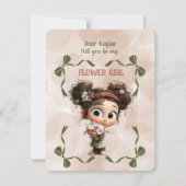 Flower Girl Invitation Floral Brown Watercolor Notitiekaartje (Voorkant)
