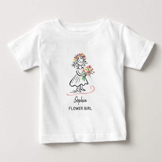 Flower Girl Personalized Hand Drawn Illustration (Voorkant)