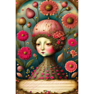 Flower girl & postcard v3 vintage tissue paper tissuepapier