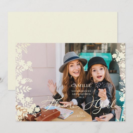 Flower Girl Proposal Botanical Frame Photo (Voorkant / Achterkant)