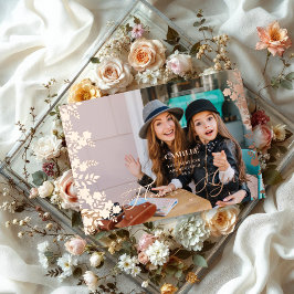 Flower Girl Proposal Botanical Frame Photo Folie Uitnodiging