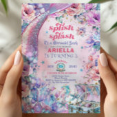 Flower Glitter Mermaid Tail 3rd Birthday  Kaart