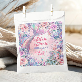 Flower Glitter Mermaid Tail 4th Birthday Bedankzakje