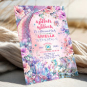 Flower Glitter Mermaid Tail 6th Birthday Kaart