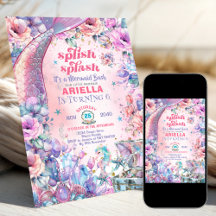 Flower Glitter Mermaid Tail 6th Birthday 