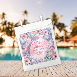 Flower Glitter Mermaid Tail 7th Birthday Bedankzakje