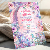 Flower Glitter Mermaid Tail 7th Birthday  Kaart