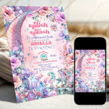 Flower Glitter Mermaid Tail 7th Birthday 