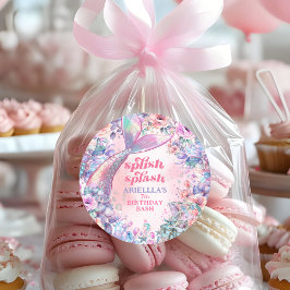 Flower Glitter Mermaid Tail 7th Birthday Ronde Sticker