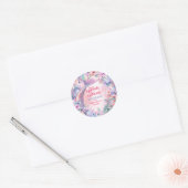 Flower Glitter Mermaid Tail 8th Birthday Ronde Sticker (Envelop)