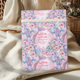 Flower Glitter Mermaid Tail 9th Birthday Cadeaupapier